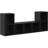 TV staliukas TV spintelių komplektas 3 pcs Juoda Apdirbta mediena