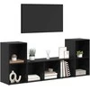 TV staliukas TV spintelių komplektas 3 pcs Juoda Apdirbta mediena