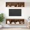 TV staliukas TV spintelių komplektas 3 pcs Senovinis medis Apdirbta mediena