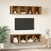 TV staliukas TV spintelių komplektas 3 pcs Senovinis medis Apdirbta mediena