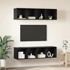 TV staliukas TV spintelių komplektas 3 pcs Juodas ąžuolas Apdirbta mediena