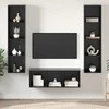 TV staliukas TV spintelių komplektas 3 pcs Juodas ąžuolas Apdirbta mediena