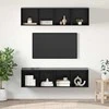 TV staliukas TV spintelių komplektas 3 pcs Juodas ąžuolas Apdirbta mediena