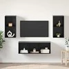 TV staliukas TV spintelių komplektas 3 pcs Juodas ąžuolas Apdirbta mediena