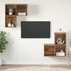 TV staliukas TV spintelių komplektas 4 pcs Senovinis medis Apdirbta mediena