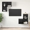 TV staliukas TV spintelių komplektas 4 pcs Juodas ąžuolas Apdirbta mediena