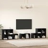 TV staliukas TV spintelės komplektas 8 pcs Juodas ąžuolas Apdirbta mediena