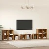 TV staliukas TV spintelės komplektas 8 pcs Senovinis medis Apdirbta mediena