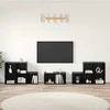 TV staliukas TV spintelės komplektas 8 pcs Juodas ąžuolas Apdirbta mediena