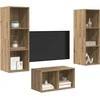 TV staliukas TV spintelių komplektas Amatininkų ąžuolas 37 x 37 x 107 cm
