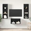 TV staliukas TV spintelių komplektas Juodas ąžuolas 37 x 37 x 107 cm