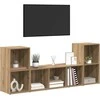 TV staliukas TV spintelių komplektas 3 pcs Ruda Apdirbta mediena
