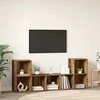 TV staliukas TV spintelių komplektas 3 pcs Ruda Apdirbta mediena