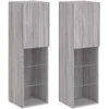 TV staliukas TV spintelės su LED, 2vnt., pilkos ąžuolo, 30,5x30x102cm