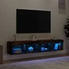 TV staliukas TV spintelės su LED, 2vnt., dūminio ąžuolo, 80x30x30cm