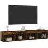 TV staliukas TV spintelės su LED, 2vnt., dūminio ąžuolo, 80x30x30cm