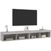 TV staliukas TV spintelės su LED, 2vnt., pilkos ąžuolo, 100x30x30cm