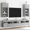 TV staliukas TV spintelės su LED lemputėmis, 2vnt., betono, 40,5x30x90cm