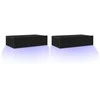 TV staliukas TV spintelės su LED lemputėmis, 2 vnt., juodo ąžuolo spalvos, 60x35x15,5 cm
