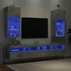 TV staliukas TV spintelės su LED lemputėmis, 2vnt., betono, 40,5x30x90cm