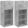 TV staliukas TV spintelės su LED lemputėmis, 2vnt., betono, 40,5x30x90cm