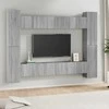 TV staliukas TV spintelių komplektas, 10 dalių, pilkas ąžuolo, mediena