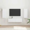 TV staliukas TV spintelių komplektas 2 pcs Balta Apdirbta mediena