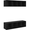 TV staliukas TV spintelių komplektas 2 pcs Juodas ąžuolas 37 x 37 x 142,5 cm