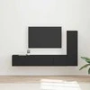 TV staliukas TV spintelių komplektas 3 pcs Juoda Apdirbta mediena