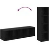 TV staliukas TV spintelių komplektas 2 pcs Juodas ąžuolas 37 x 37 x 142,5 cm