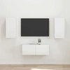 TV staliukas TV spintelių komplektas 2 pcs Aukštai blizganti balta