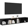 TV staliukas TV spintelių komplektas 2 pcs Juodas ąžuolas 37 x 35 x 107cm