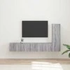 TV staliukas TV spintelių komplektas 3 pcs Pilkas Sonoma Apdirbta mediena