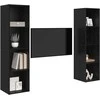 TV staliukas TV spintelių komplektas 2 pcs Juoda 37 x 37 x 142,5 cm