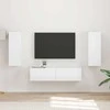 TV staliukas TV spintelių komplektas 2 pcs Aukštai blizganti balta