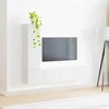TV staliukas TV spintelių komplektas 3 pcs Aukštai blizganti balta