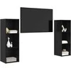 TV staliukas TV spintelių komplektas 2 pcs Juodas ąžuolas 107 x 35 x 37 cm