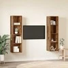TV staliukas TV spintelių komplektas 2 pcs Ruda 37 x 37 x 142,5 cm