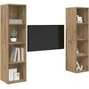 TV staliukas TV spintelių komplektas 2 pcs Ruda 37 x 37 x 142,5 cm