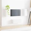 TV staliukas TV spintelių komplektas 2 pcs Aukštai blizganti balta