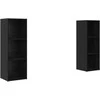 TV staliukas TV spintelių komplektas 2 pcs Juodas ąžuolas 107 x 35 x 37 cm