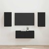 TV staliukas TV spintelių komplektas 2 pcs Juoda Apdirbta mediena