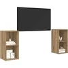 TV staliukas TV spintelių komplektas 2 pcs Amatininkų ąžuolas