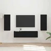 TV staliukas TV spintelių komplektas 2 pcs Juoda Apdirbta mediena