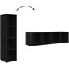 TV staliukas TV spintelių komplektas 2 pcs Juoda 37 x 37 x 142,5 cm
