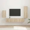 TV staliukas TV spintelių komplektas 4 pcs Sonoma ąžuolas Apdirbta mediena