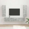 TV staliukas TV spintelių komplektas 3 pcs Betono pilka Apdirbta mediena