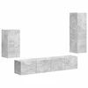 TV staliukas TV spintelių komplektas 4 pcs Betono pilka Apdirbta mediena