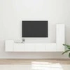 TV staliukas TV spintelių komplektas 3 pcs Balta Apdirbta mediena