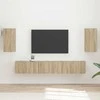 TV staliukas TV spintelių komplektas 5 pcs Sonoma ąžuolas Apdirbta mediena